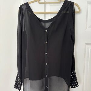 Xtaren Studded Side Slit Button Down